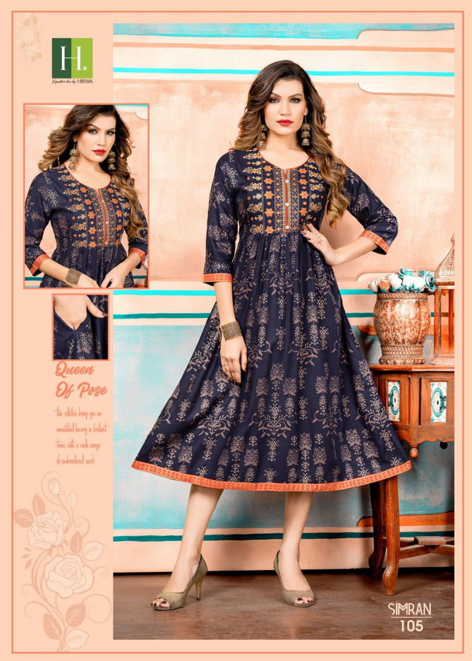 Hirwa Simran Exclusive Wear Latest Wholesale Kurti Collection